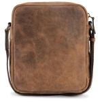 Premium schoudertas Tom van Buff Hunter leer, kleine schoudertas voor heren, donkerbruin