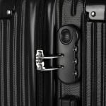 BRUBAKER Londen Reiskoffer, hardshell-koffer, trolley met cijferslot, 4 wielen en comfortabele handgrepen, ABS rolkoffer, robuust en licht, zwart, koffer