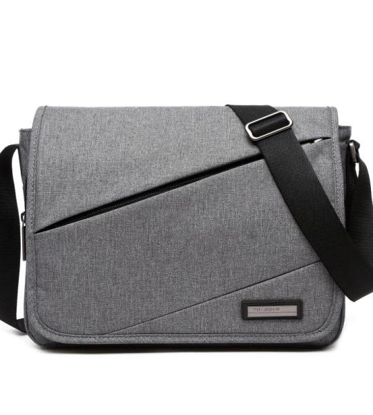 VARLIVOO Modieuze schoudertas voor heren, 13 inch laptoptassen, messenger bags mannen, koerierstas, tassen, camping, school, polyester, grijs A, Modieus
